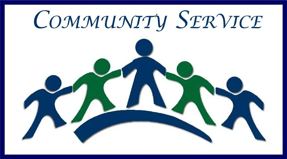 Logo showing three figures holding hands over a curved line, symbolizing community service.