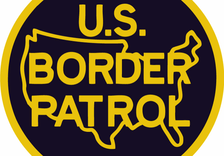 U.S. Border Patrol emblem with map outline.